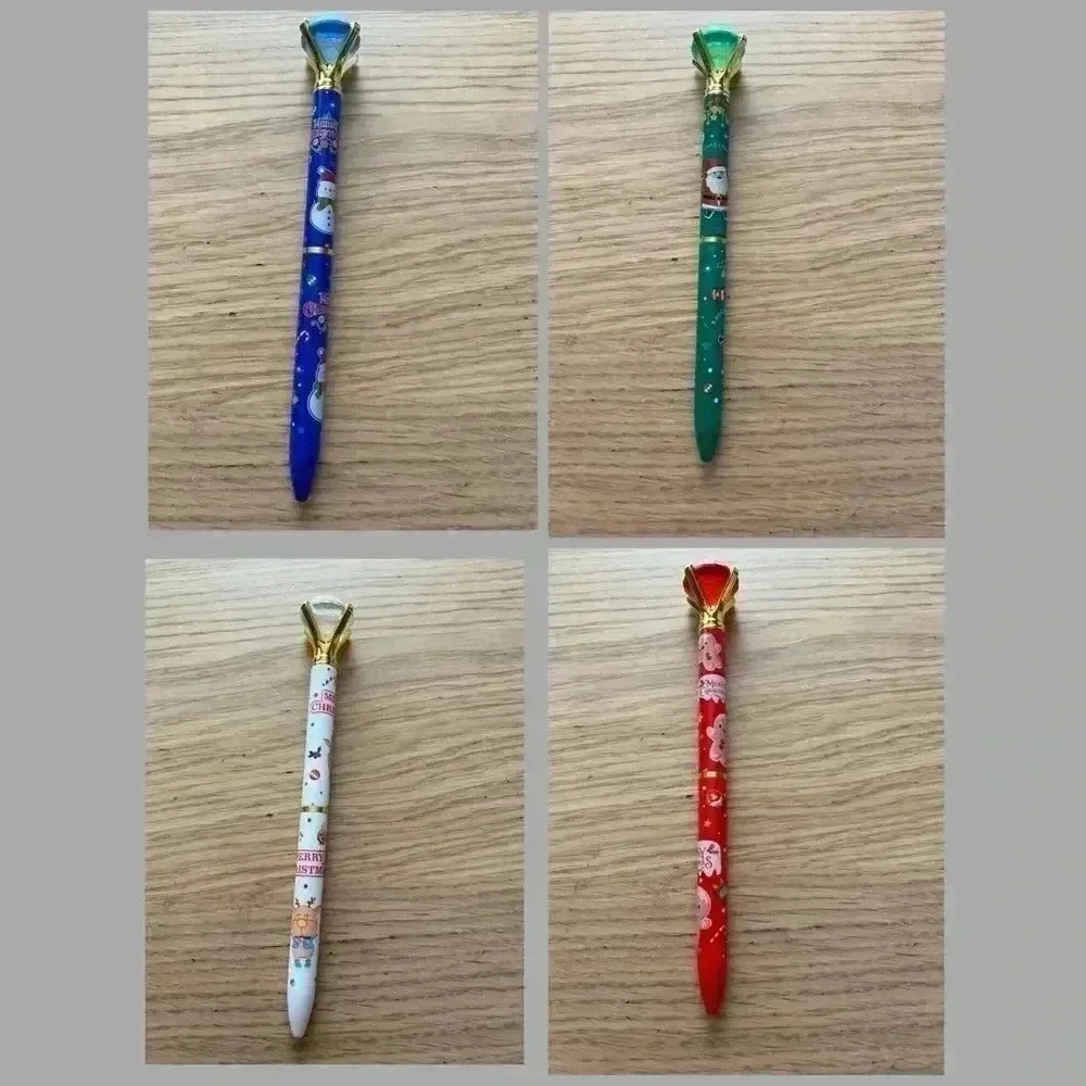 🆕 Big Diamond Design Christmas Print Xmas Ballpoint Pens Pack🆕